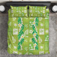 Aloha Hawaii Tuberose Lei Bedding Set Tropical Vibes Green Color LT14 Green - Polynesian Pride