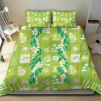 Aloha Hawaii Tuberose Lei Bedding Set Tropical Vibes Green Color LT14 - Polynesian Pride