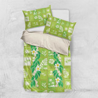 Aloha Hawaii Tuberose Lei Bedding Set Tropical Vibes Green Color LT14 US Twin 172cm x 218cm Green - Polynesian Pride