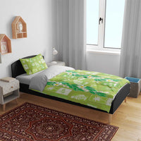 Aloha Hawaii Tuberose Lei Bedding Set Tropical Vibes Green Color LT14 - Polynesian Pride