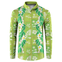 Aloha Hawaii Tuberose Lei Button Sweatshirt Tropical Vibes Green Color LT14 Green - Polynesian Pride