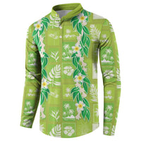 Aloha Hawaii Tuberose Lei Button Sweatshirt Tropical Vibes Green Color LT14 - Polynesian Pride