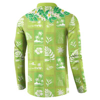 Aloha Hawaii Tuberose Lei Button Sweatshirt Tropical Vibes Green Color LT14 - Polynesian Pride
