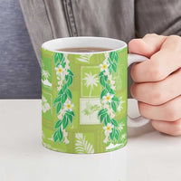 Aloha Hawaii Tuberose Lei Ceramic Mug Tropical Vibes Green Color LT14 - Polynesian Pride