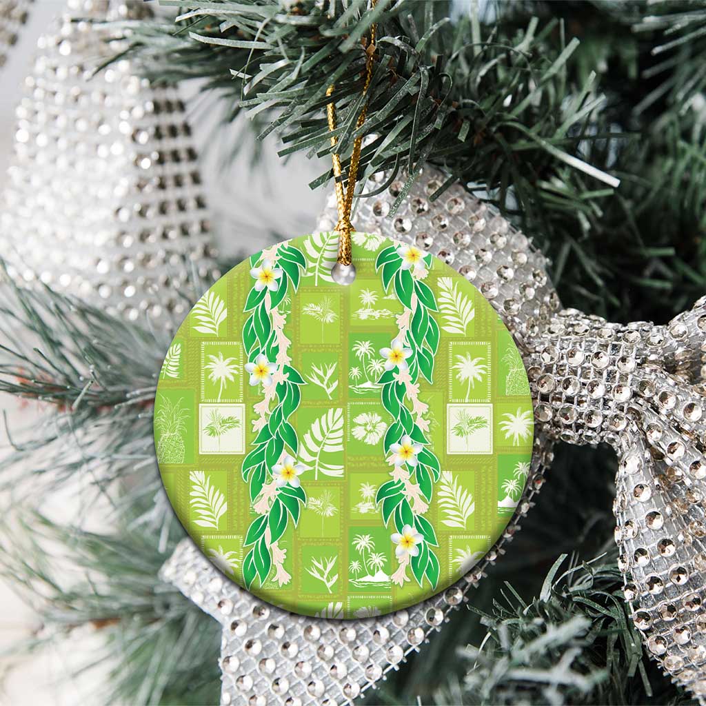 Aloha Hawaii Tuberose Lei Ceramic Ornament Tropical Vibes Green Color LT14 - Polynesian Pride