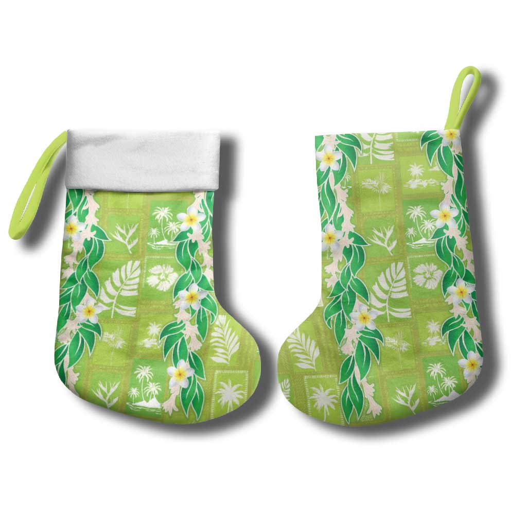 Aloha Hawaii Tuberose Lei Christmas Stocking Tropical Vibes Green Color LT14 - Polynesian Pride