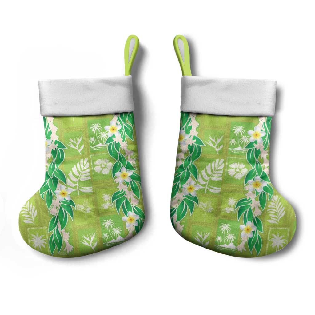 Aloha Hawaii Tuberose Lei Christmas Stocking Tropical Vibes Green Color LT14 - Polynesian Pride