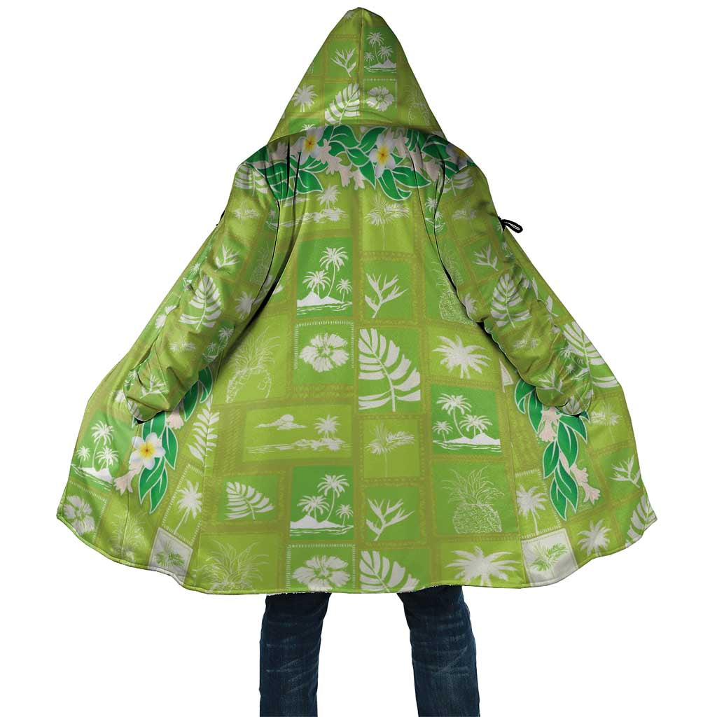 Aloha Hawaii Tuberose Lei Cloak Tropical Vibes Green Color LT14 Unisex Green - Polynesian Pride