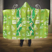 Aloha Hawaii Tuberose Lei Hooded Blanket Tropical Vibes Green Color LT14 - Polynesian Pride