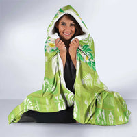 Aloha Hawaii Tuberose Lei Hooded Blanket Tropical Vibes Green Color LT14 - Polynesian Pride