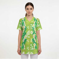Aloha Hawaii Tuberose Lei Scrub Top Tropical Vibes Green Color LT14 - Polynesian Pride