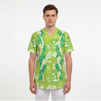 Aloha Hawaii Tuberose Lei Scrub Top Tropical Vibes Green Color LT14 - Polynesian Pride