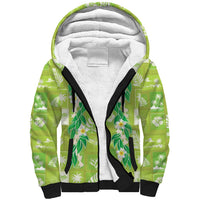 Aloha Hawaii Tuberose Lei Sherpa Hoodie Tropical Vibes Green Color LT14 Unisex Green - Polynesian Pride