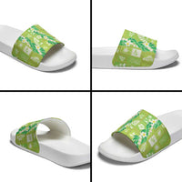 Aloha Hawaii Tuberose Lei Slide Sandals Tropical Vibes Green Color LT14 - Polynesian Pride