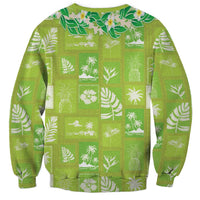 Aloha Hawaii Tuberose Lei Sweatshirt Tropical Vibes Green Color LT14 - Polynesian Pride