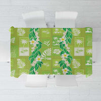 Aloha Hawaii Tuberose Lei Tablecloth Tropical Vibes Green Color LT14 Green - Polynesian Pride