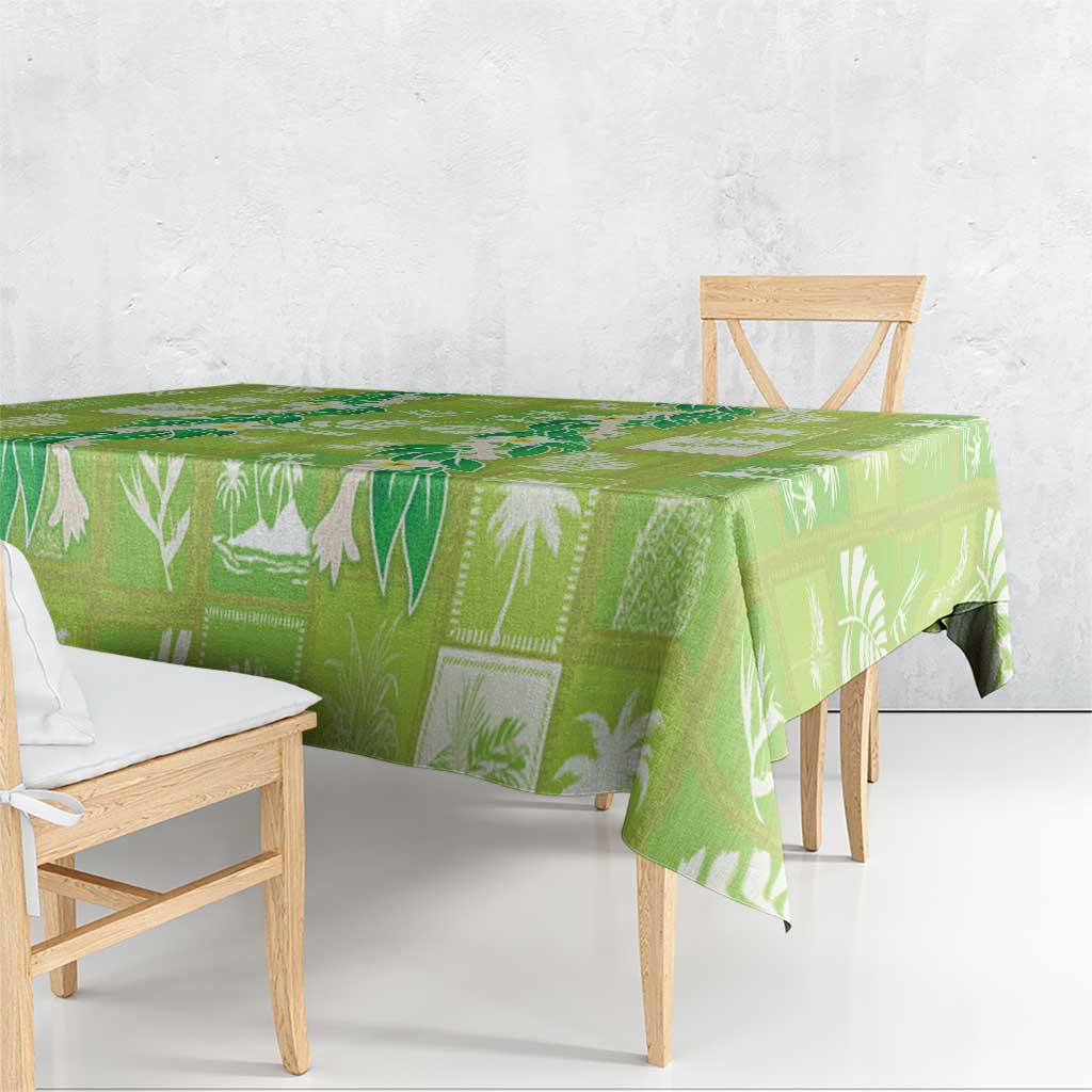 Aloha Hawaii Tuberose Lei Tablecloth Tropical Vibes Green Color LT14 - Polynesian Pride