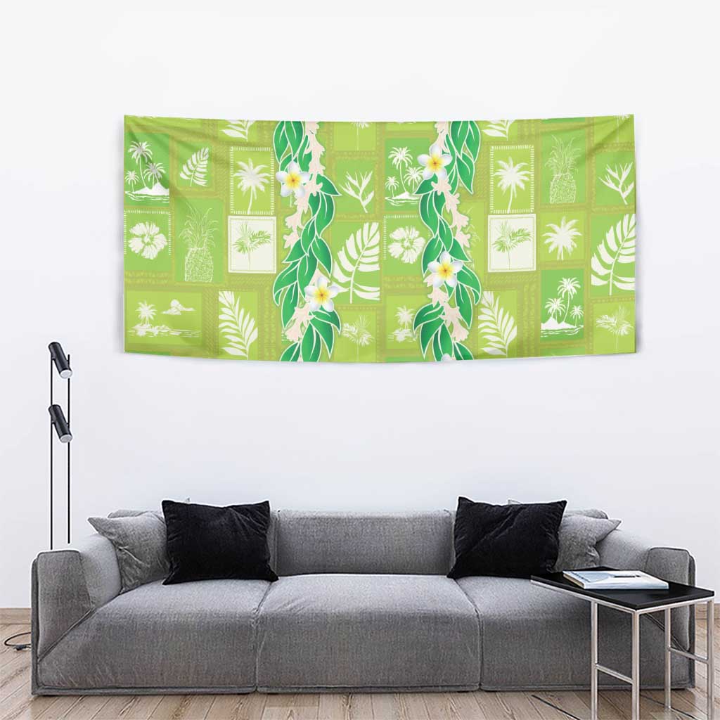 Aloha Hawaii Tuberose Lei Tapestry Tropical Vibes Green Color LT14 - Polynesian Pride