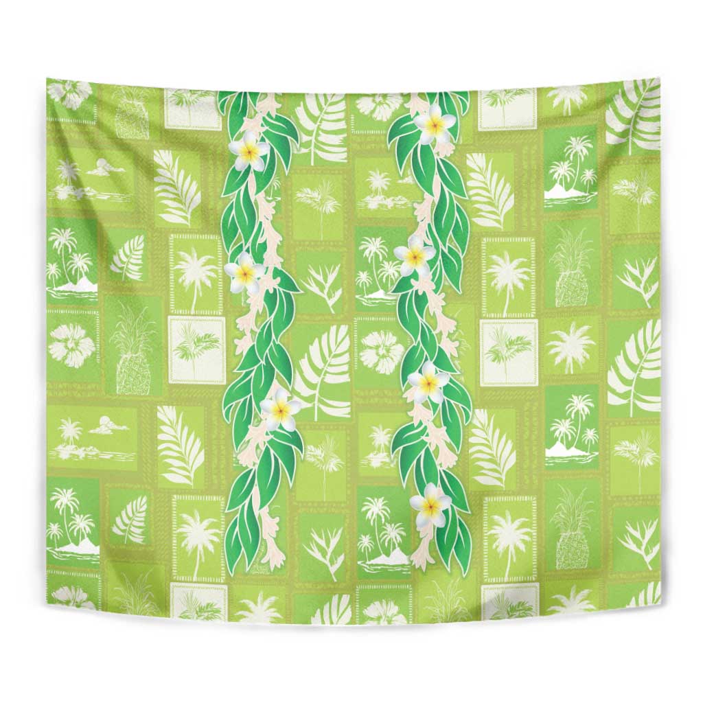 Aloha Hawaii Tuberose Lei Tapestry Tropical Vibes Green Color LT14 - Polynesian Pride