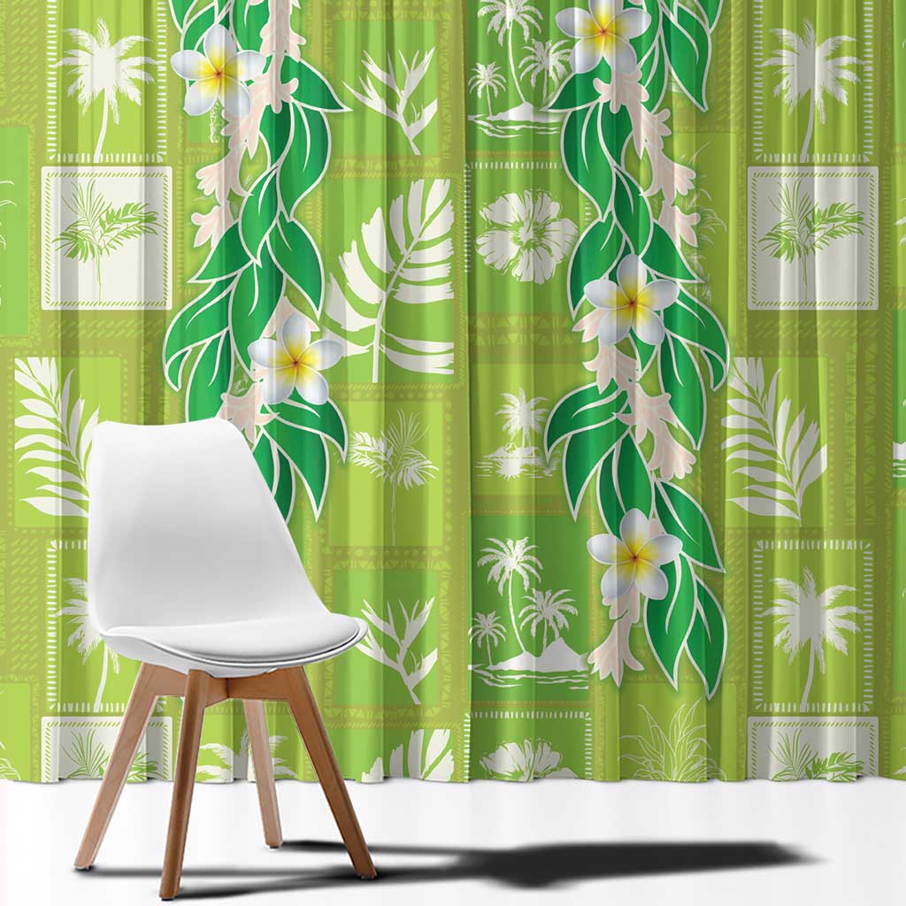 Aloha Hawaii Tuberose Lei Window Curtain Tropical Vibes Green Color LT14 - Polynesian Pride