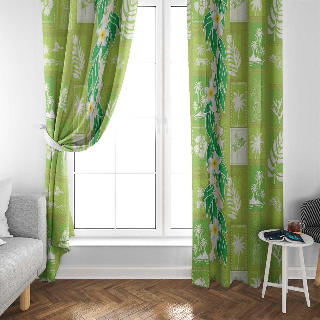 Aloha Hawaii Tuberose Lei Window Curtain Tropical Vibes Green Color LT14 - Polynesian Pride