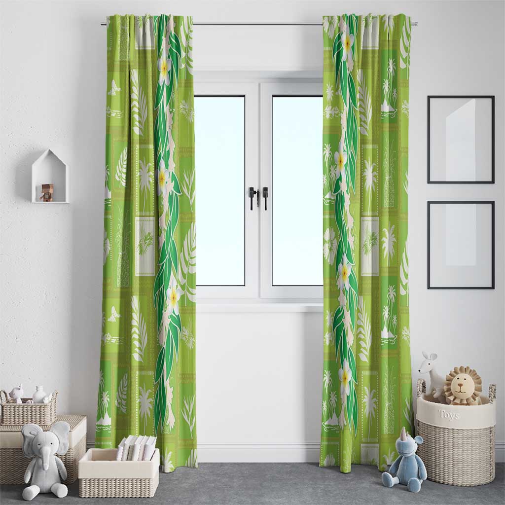 Aloha Hawaii Tuberose Lei Window Curtain Tropical Vibes Green Color LT14 - Polynesian Pride