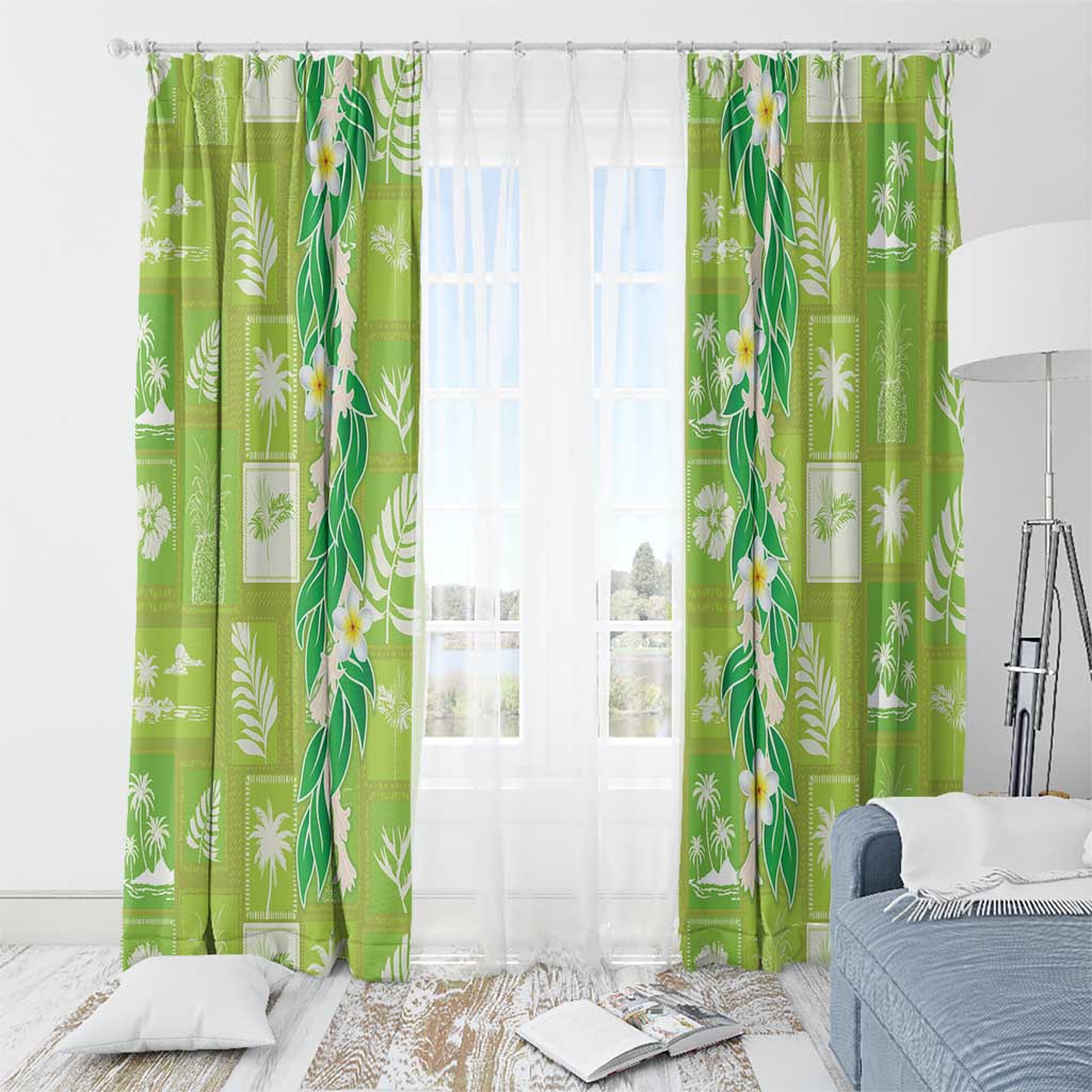 Aloha Hawaii Tuberose Lei Window Curtain Tropical Vibes Green Color LT14 - Polynesian Pride