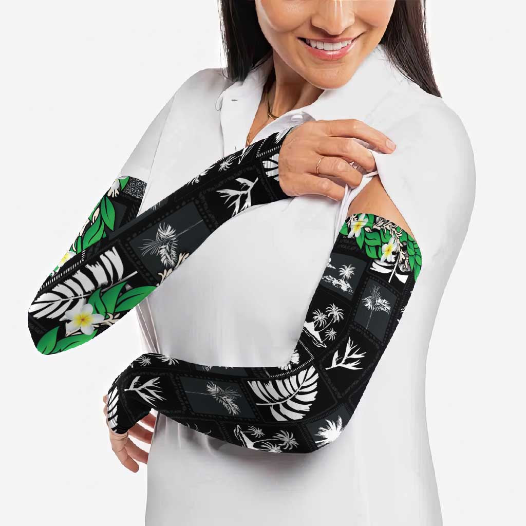 Aloha Hawaii Tuberose Lei Arm Sleeves Tropical Vibes Black Color LT14 - Polynesian Pride