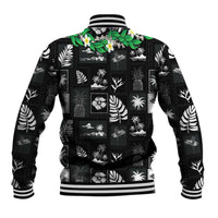 Aloha Hawaii Tuberose Lei Baseball Jacket Tropical Vibes Black Color LT14 - Polynesian Pride