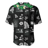 Aloha Hawaii Tuberose Lei Baseball Jersey Tropical Vibes Black Color LT14 - Polynesian Pride