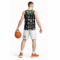 Aloha Hawaii Tuberose Lei Basketball Jersey Tropical Vibes Black Color LT14 - Polynesian Pride
