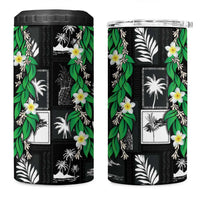 Aloha Hawaii Tuberose Lei 4 in 1 Can Cooler Tumbler Tropical Vibes Black Color LT14 One Size: 16 oz Black - Polynesian Pride
