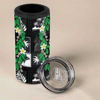 Aloha Hawaii Tuberose Lei 4 in 1 Can Cooler Tumbler Tropical Vibes Black Color LT14 - Polynesian Pride