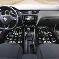 Aloha Hawaii Tuberose Lei Car Mats Tropical Vibes Black Color LT14 Set 2pcs - Front Black - Polynesian Pride