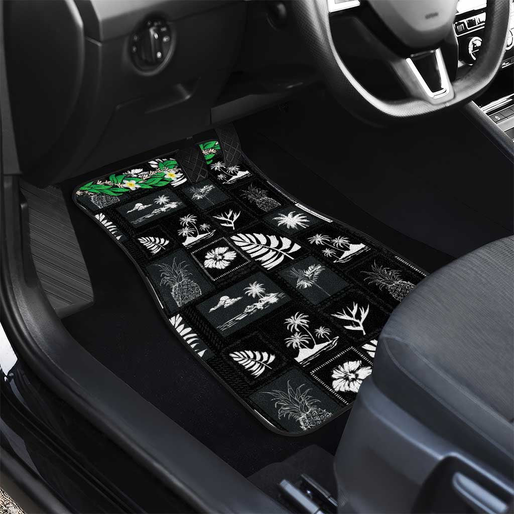 Aloha Hawaii Tuberose Lei Car Mats Tropical Vibes Black Color LT14 - Polynesian Pride