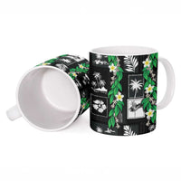 Aloha Hawaii Tuberose Lei Ceramic Mug Tropical Vibes Black Color LT14 - Polynesian Pride
