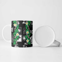 Aloha Hawaii Tuberose Lei Ceramic Mug Tropical Vibes Black Color LT14 - Polynesian Pride