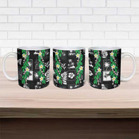 Aloha Hawaii Tuberose Lei Ceramic Mug Tropical Vibes Black Color LT14 - Polynesian Pride