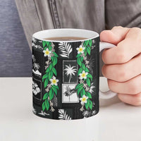 Aloha Hawaii Tuberose Lei Ceramic Mug Tropical Vibes Black Color LT14 - Polynesian Pride
