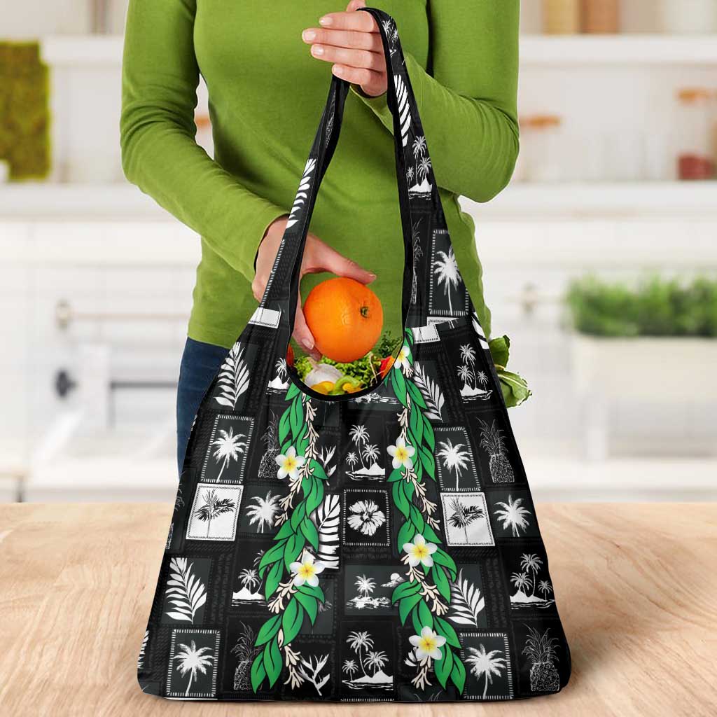 Aloha Hawaii Tuberose Lei Grocery Bag Tropical Vibes Black Color LT14 - Polynesian Pride