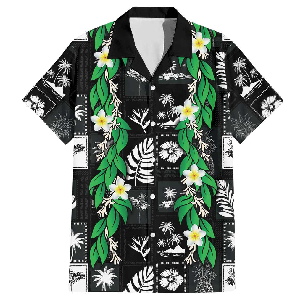 Aloha Hawaii Tuberose Lei Hawaiian Shirt Tropical Vibes Black Color LT14 Black - Polynesian Pride