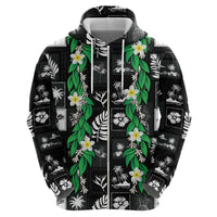 Aloha Hawaii Tuberose Lei Hoodie Tropical Vibes Black Color LT14 - Polynesian Pride