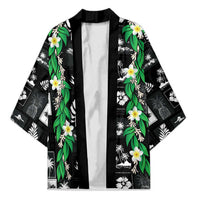 Aloha Hawaii Tuberose Lei Kimono Tropical Vibes Black Color LT14 Unisex Black - Polynesian Pride