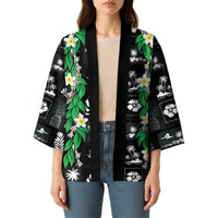 Aloha Hawaii Tuberose Lei Kimono Tropical Vibes Black Color LT14 - Polynesian Pride