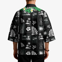 Aloha Hawaii Tuberose Lei Kimono Tropical Vibes Black Color LT14 - Polynesian Pride