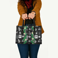 Aloha Hawaii Tuberose Lei Leather Bag Tropical Vibes Black Color LT14 - Polynesian Pride
