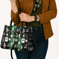 Aloha Hawaii Tuberose Lei Leather Bag Tropical Vibes Black Color LT14 - Polynesian Pride