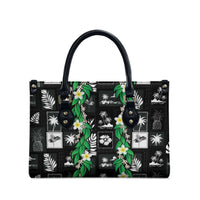 Aloha Hawaii Tuberose Lei Leather Bag Tropical Vibes Black Color LT14 - Polynesian Pride