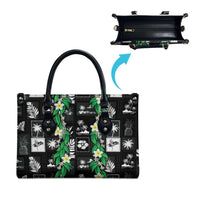 Aloha Hawaii Tuberose Lei Leather Bag Tropical Vibes Black Color LT14 - Polynesian Pride