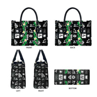 Aloha Hawaii Tuberose Lei Leather Bag Tropical Vibes Black Color LT14 - Polynesian Pride